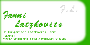 fanni latzkovits business card